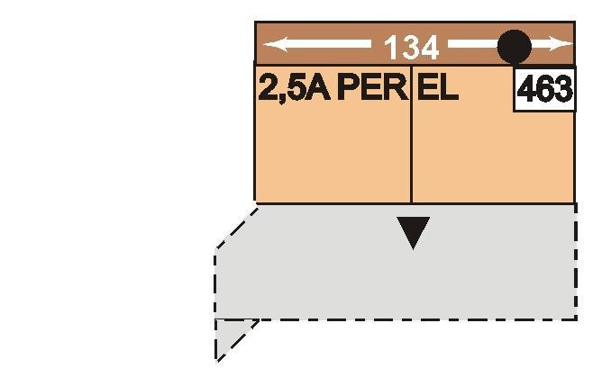 cm 2-sedák trapézoé příčné lůžko 464 2APELEL 465 2APEREL bez područky, pouze s trapézoým roem 8 Ploca