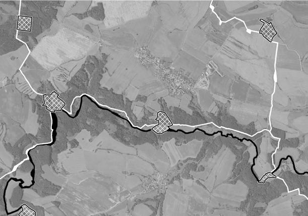 Obr. 5: Příklad využití metody v části správního území města Brtnice - okolí závěrečného úseku údolí Brtnice Význam vhodného uspořádání ekologicky stabilizujících prvků v krajině je obsažen i v
