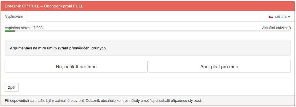 Po potvrzení prostřednictvím tlačítka Pokračovat se
