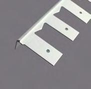 Schodová hrana vrtaná 48 18,5 mm, tloušťka 2,5 mm Hliníková schodová hrana s otvory pro zapuštěné šrouby je určena na ukončení vinylové podlahy tloušťky 2,5 mm. Objednací kód Název profilu Kód povrch.