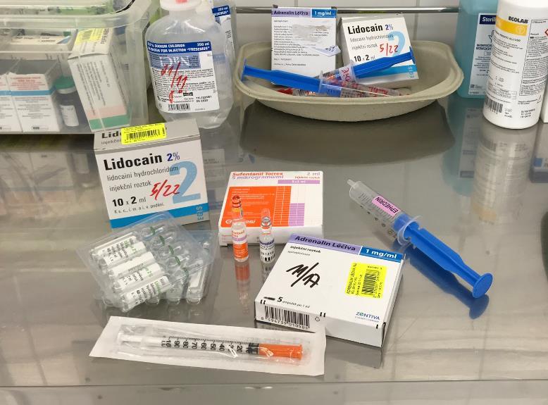 epidurální směs: lidocain 2% 18 ml +