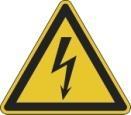Držte ruce a nohy mimo dosah ostrých dílů. Označuj nebezpečí úrazu elektrickým proudem.