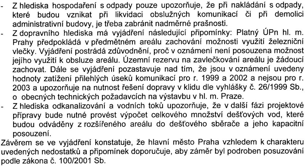 - Z hlediska hospodaøení s odpady pouze upozoròuje, že pøi nakládání s odpady, které budou vznikat pøi likvidaci obslužných komunikací èi pøi demolici administrativní budovy, je tøeba zabránit