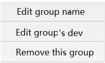 Provoz Na obrázku 5, vyberte název skupiny a stiskněte tlačítko, zobrazí se vyskakovací oknow viz obr. 6. Obrázek 6 Edit group name (změna názvu skupiny): stisknutím můžete změnit název skupiny.