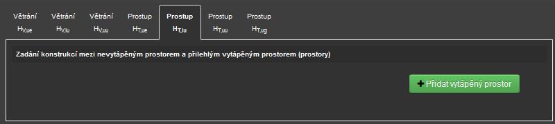 rozhraní dvou sousedících hodnocených prostorů viz Obrázek 50 v tomto případě na styku dvou nevytápěných prostorů (alternativně na styku nevytápěného a vytápěného prostoru apod.