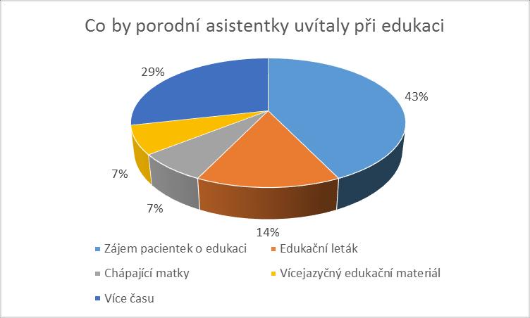 Položka č. 17: Co byste při edukaci uvítala? Obrázek 17 Co by porodní asistentky uvítaly při edukaci Komentář k otázce č. 17: Tato otázka byla pro porodní asistentky dobrovolná.