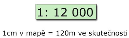 Měřítko mapy Měřítko mapy - 1: 500 000 znamená, že 1 cm na mapě měří ve skutečnosti 500 000 cm = 5 000 m