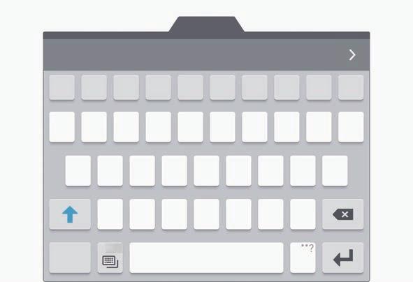 Místo ikony se mohou v závislosti na poslední použité funkci zobrazit jiné ikony. : Zadávání textu hlasem. Otevření klávesnice.