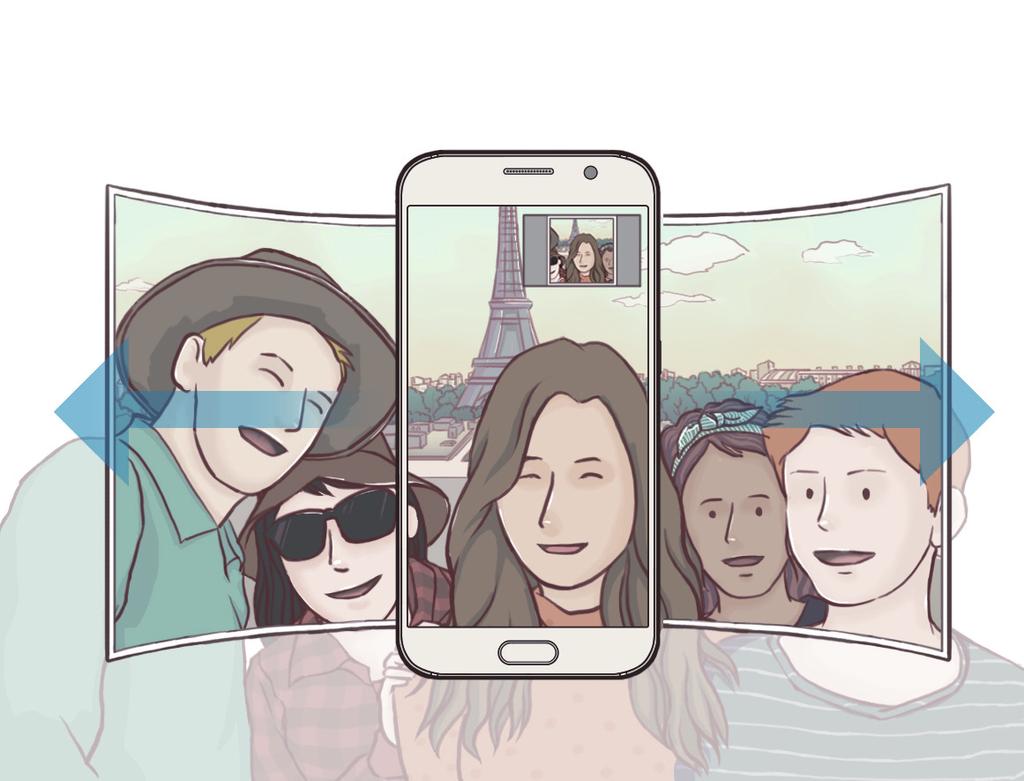 Aplikace Wide selfie Umožňuje pořídit autoportrét a zahrnout do fotografie další osoby a zamezit vynechání osob.