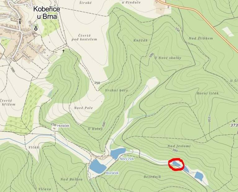 4.6 BEZEDNÍK III KOBEŘICE Řešená lokalita se nachází v katastrálním území obce Kobeřice (jihovýchodně od obce Obr. 4.23), v lesním porostu Kněžák - Bezedrák.