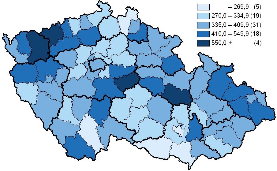 Průměrný počet živě narozených dětí s vrozenou vadou (za