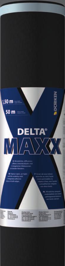 Nová střešní fólie DELTA -MAXX X sestává z velmi robustní a stabilní nosné textilie. Její pevnost je zvýšena díky speciální výrobní technologii.