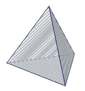 Obrázek 56: Platónská tělesa: čtyřstěn (tetraedr),