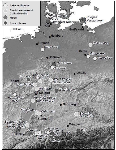 Střední holocén ve střední Evropě: klima - komplexní studie středoevropského klimatu ve středním holocénu pochází z Německa (Kalis et al.