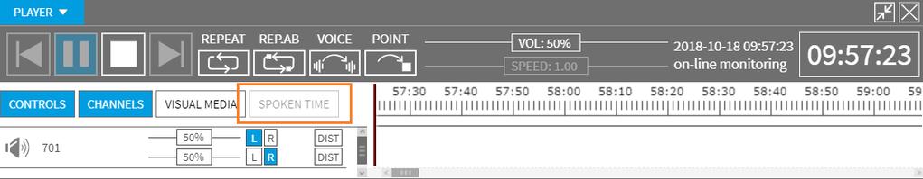 5. Přehrávač Spken time V případě Mnitringu je neaktivní vlba SPOKEN TIME. 6.