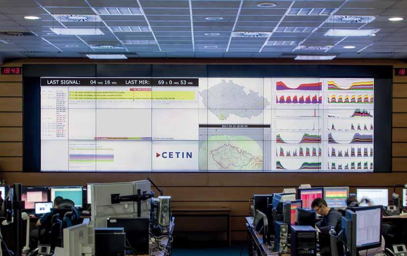 dispečerské pracoviště PRODUKTY 13 Displeje BARCO zobrazují informace v CETINu Akciová společnost Česká telekomunikační infrastruktura (CETIN), která vlastní a provozuje největší telekomunikační síť
