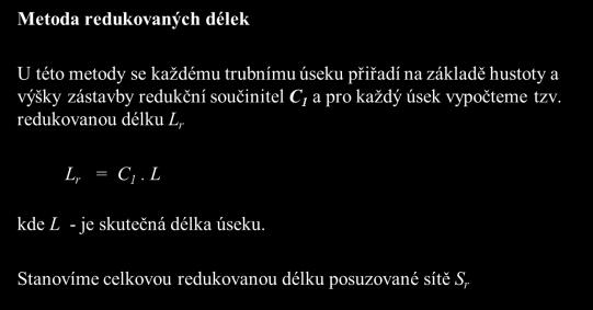 Zadávání odběrů pro hydraulickou analýzu S r = L ir