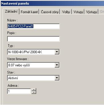 Konfigurace prostřednictvím systému WIN-PAK Přidání nového panelu NetAXS 3.2.