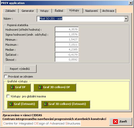 Software pro hodnocení projektů 51 Obr. 4 Dialogové okno s vyznačením sekce pro sestavování grafických výsledků.