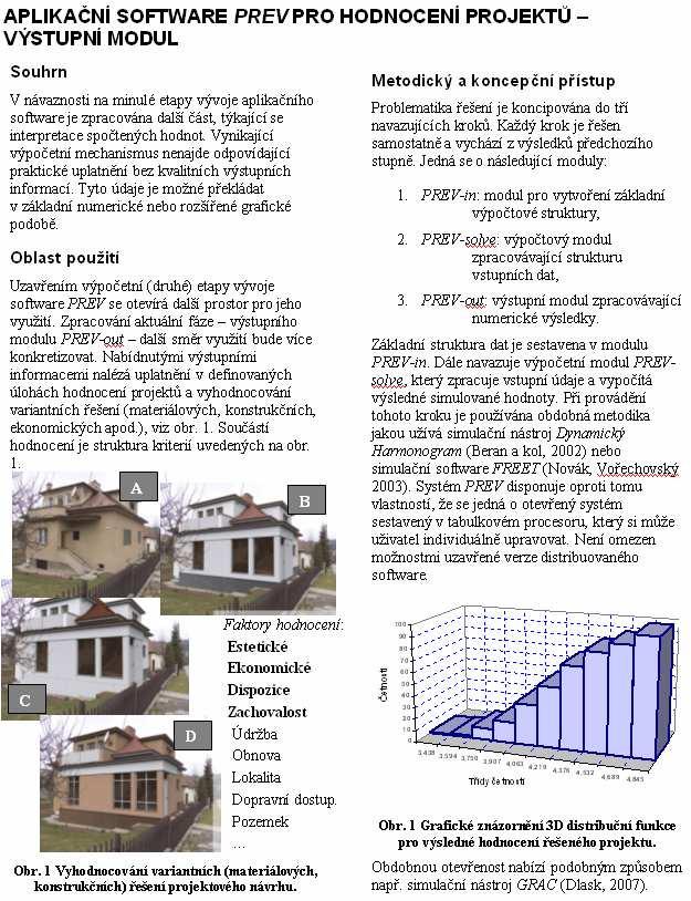 Software pro hodnocení projektů 74 Příloha: Technický list (náhled 2007)