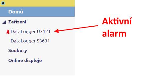zda je pro dané zařízení aktivní alarm nebo ne.