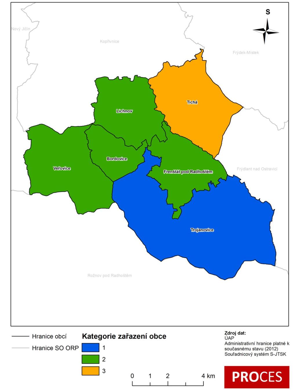Centrum pro rozvoj obcí a regionů, s. r. o. vypracován níže uvedený kartogram. Zdůvodnění je uvedeno vždy při rozboru jednotlivých témat.