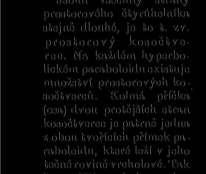 paraboloidického regulu. Jsouli všechny strany prostorového ětyrúhelníka stejně dlouhé, je to t. zv. prostorový kosočtverec.