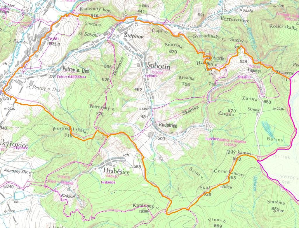 A. NÁZEV OBCE Název části obce (ZSJ): Voda: bilancováno v Petrově nad Desnou Terezín Mapa