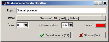 Barva pozadí celé obrazovky nastavuje se v ovládacím okně uprostřed obrazovky, záložka Nastavení.