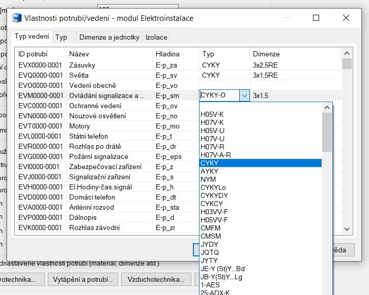 Nové možnosti pro přednastavení potrubí a elektro kabeláží. Ostatní Z nastavení CADKON+ bylo odstraněno zastaralé nastavení ohledně počtu desetinných míst pro hodnoty v tabulkách.