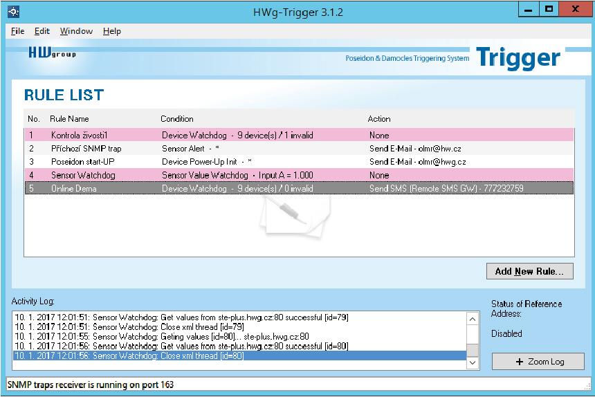 HWg-Trigger Windows aplikace pro detekci událostí a reakce na ně.