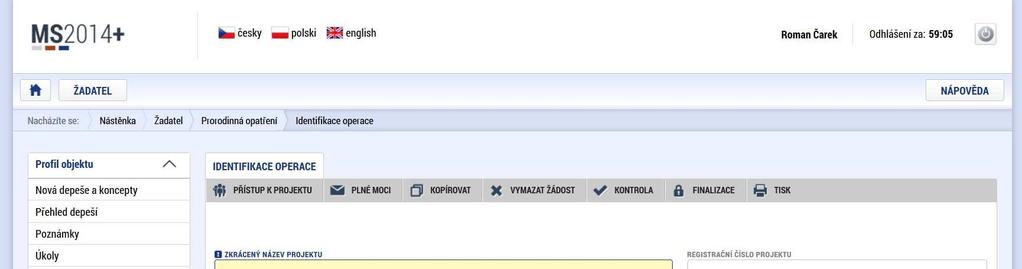 Registrace do systému IS KP14+ https://mseu.mssf.cz/ (!