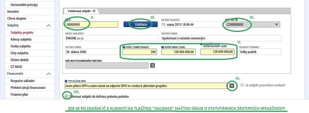 část názvu ulice a potvrdí klávesou Enter. V části Typ adresy označte možnost adresa oficiální (adresa sídla organizace) a šipkou vpravo přesuňte do pravého sloupce.