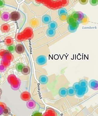 Pocitová mapa města Tvorba na fóru 2017 a na internetu Obyvatelé města zaznačovali např.