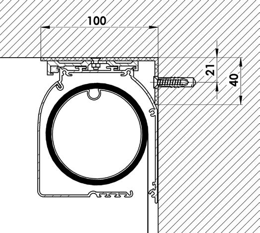 U širších rolet jsou zapotřebí další konzoly, vždy jedna 15 20 cm od každého konce a druhá 50 60 cm od první.