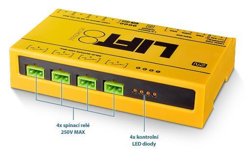CZ I/O Modul slouží k propojení centrální jednotky se signalizací daného výtahu. Modul je určen pro využití binárních vstupů, případně pro spínání reléových výstupů.