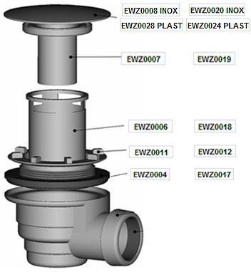 vaničkového sifonu 50 15,00 22,10 EDV0001 těsnění k 6/4" výt.