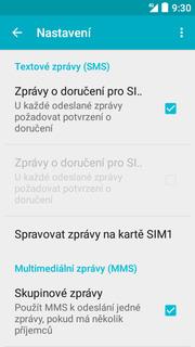 Upozornění o doručení SMS SMS a MMS. Stisknete Možnosti. 3.