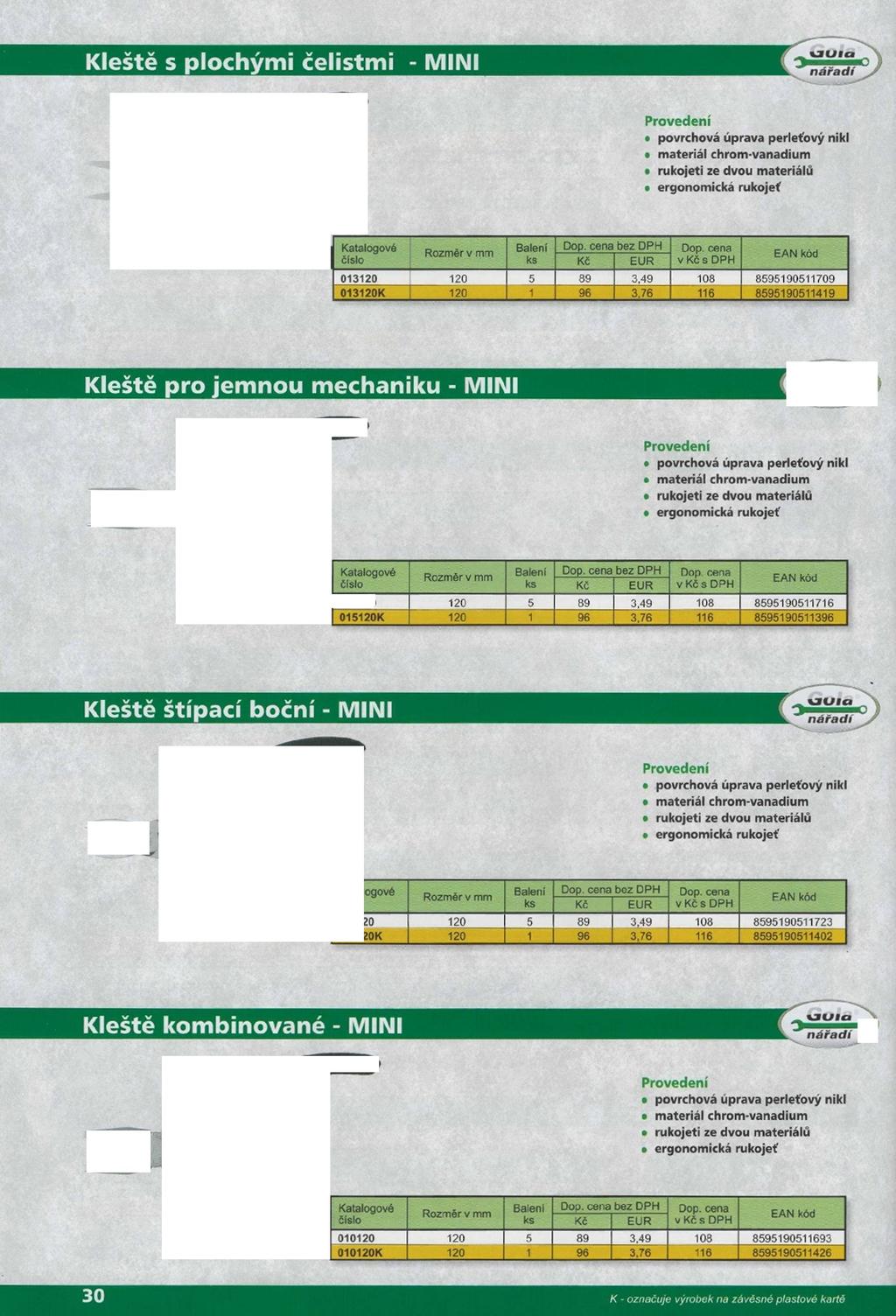 Kleště s plochými čelistmi