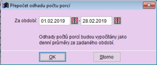 Přepočet počtů porcí pro odhady finanční bilance a spotřebního koše V minulé verzi jsme přinesli možnost odhadu finanční bilance a