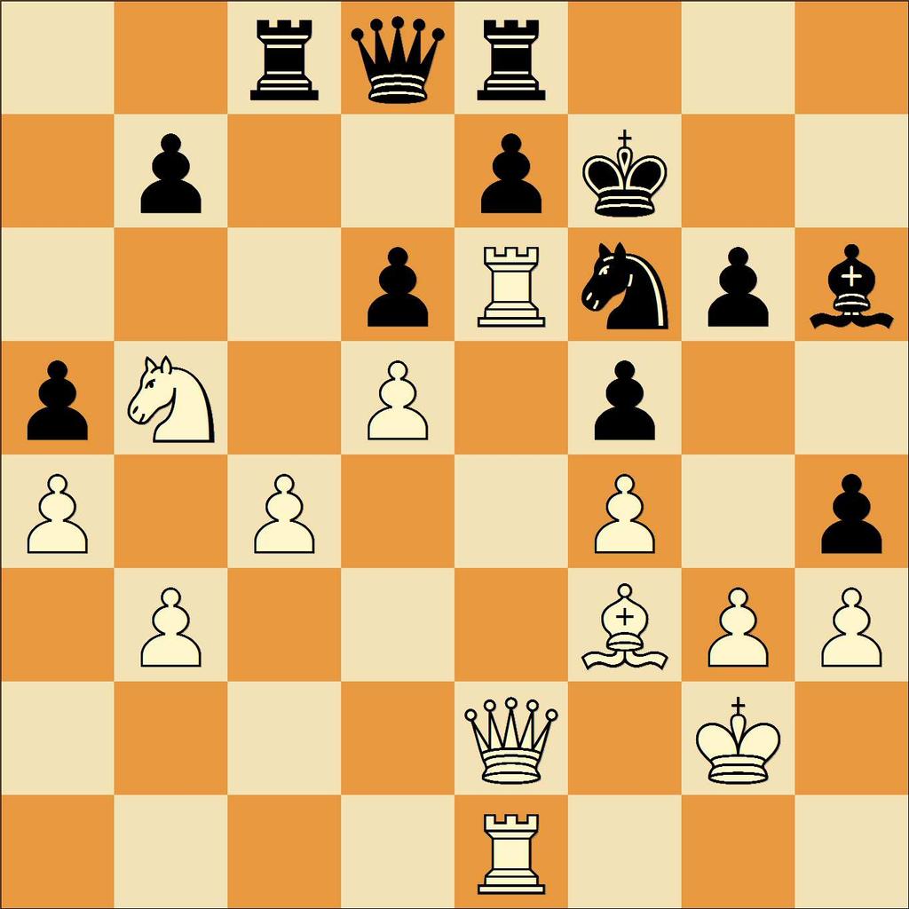 ..e8 S myšlenkou zahrát e6, by černému přineslo klidnější pozice. ] 12.f4 ed7 13.f3 f6 14.d4 d7 15.