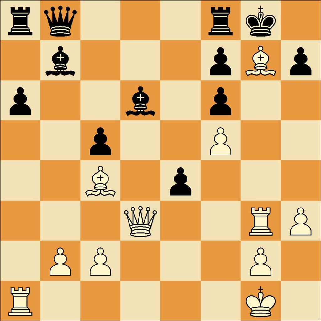 axb4 xb4 12.f3 0-0 13.c4?! [ 13.xc6 dxc6 14.c4 Vhodnější pořadí tahů, které eliminuje iniciativu černého. ] 13...b7 [ 13...e5! 14.b3 d5 S iniciativou na straně černého. ] 14.0-0 d6 15.h3 [ 15.