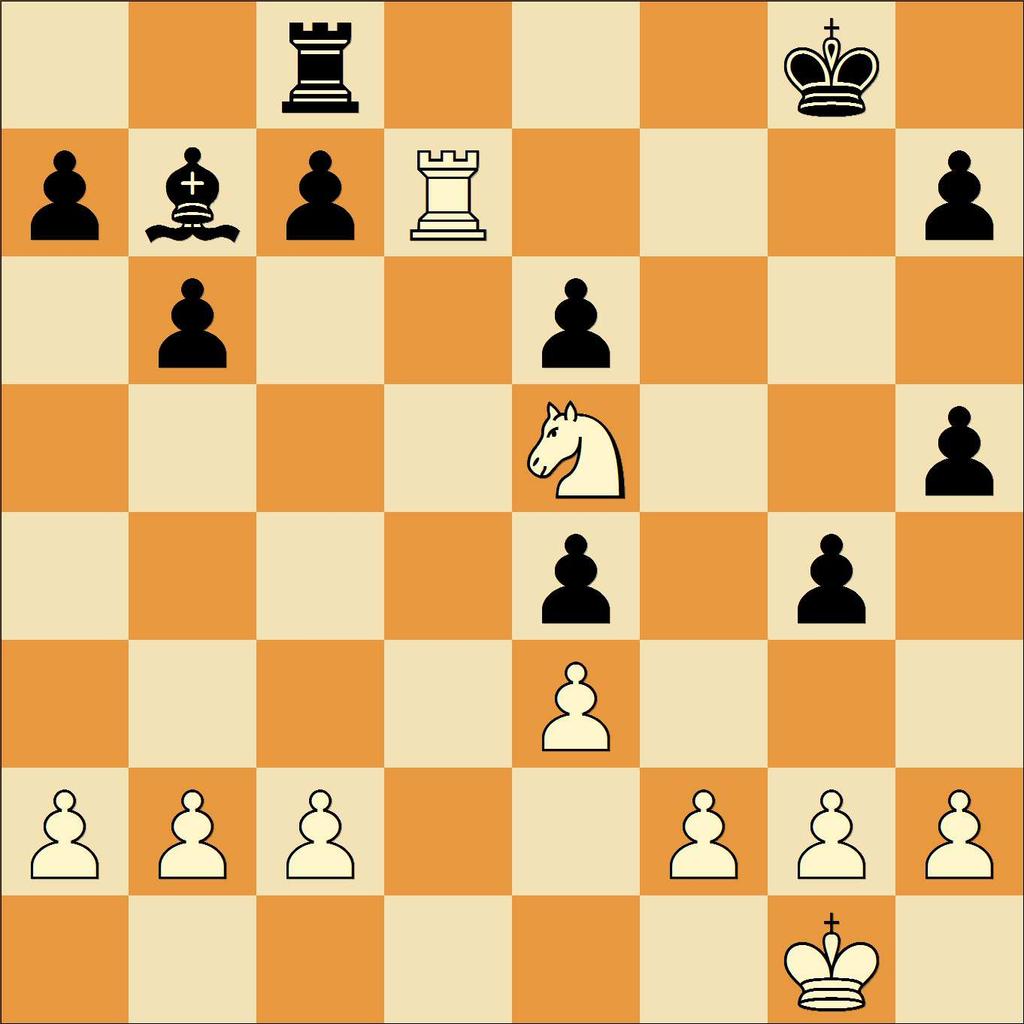 xa8 xa8 17.xe5 gxh6 18.d1! Bílý docílil hromadnou výměnou figur strategicky výrazně lepší pozice.
