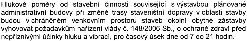 vynechat - Organizovat stavební práce tak, aby na staveništi byl v provozu maximálnì 1 tìžký mechanismus spolu s nákladní dopravou stavby - Stavební èinnost lze provádìt pouze v denní dobì v èasovém