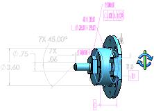 SOLIDWORKS MBD Když aktivujete možnost Dynamické popisové pohledy, zobrazí se pouze popisové pohledy, které nesouvisí s aktuální orientací modelu.