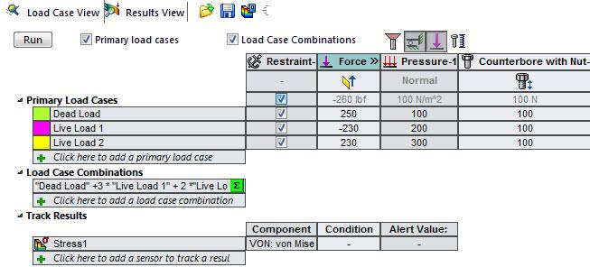 SOLIDWORKS Simulation Klepněte pravým tlačítkem na horní ikonu ve stromu Statická studie simulace a vyberte možnost Správce případů zatížení.