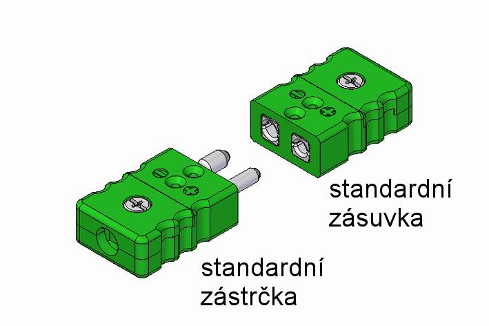 Pro odporové snímače teploty se používají třípólové konektory, opět bez termoelektrické kompenzace.