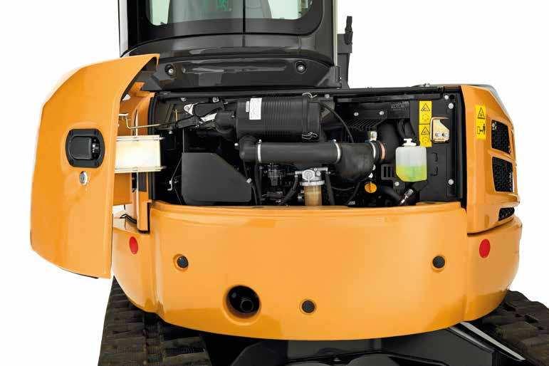 JEDNODUCHÁ ÚDRŽBA Boční dvířka nástavby Výklopná, poskytují rychlý přístup k hydraulickému rozvaděči a komponentům chladicího systému. Delší životnost!