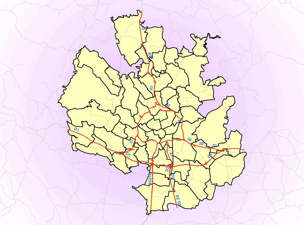 3. Popisná část - hlavní pozemní komunikace aglomerace Brno podléhajících SHM Aglomerace Brno představuje centrum Moravy, jedné z historických zemí Koruny české.