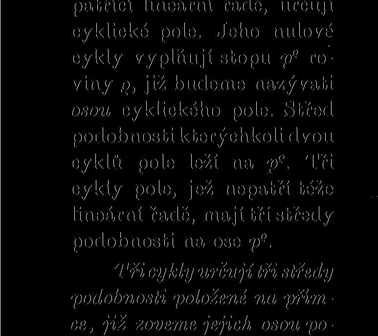 Bodům roviny Q patří cykly, jež tvoří cyklické pole čili lineární kongruenci cyklů.